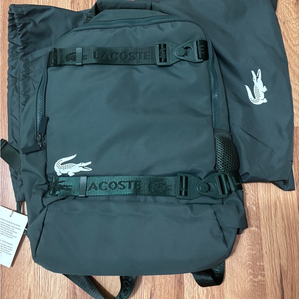 Lacoste 2in1 Green backpack with Pouch